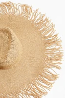 Chapeau de paille frangé