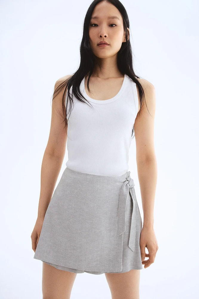 Linen-Blend Skort