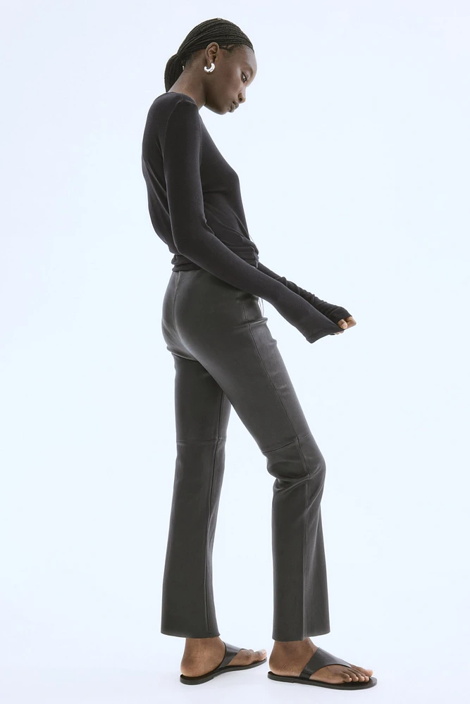 Slim-Fit Leather Pants
