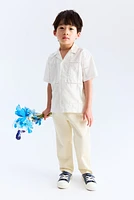 Chemise brodée avec col cubain