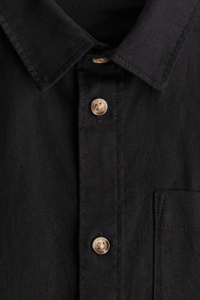 Linen-Blend Shirt