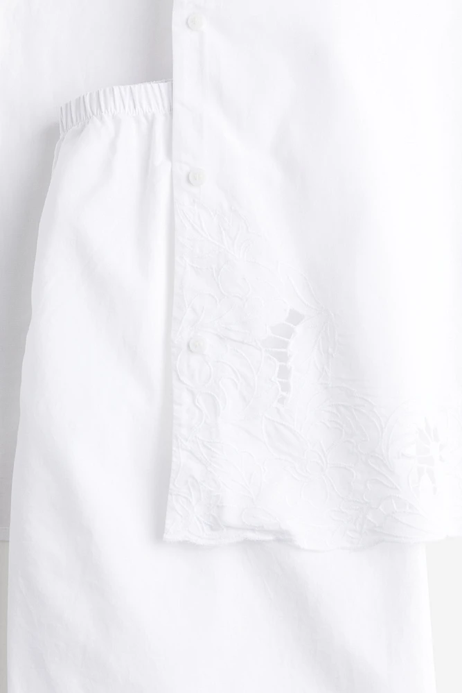 Pajamas with Eyelet Embroidery