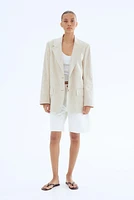 Linen-Blend Blazer