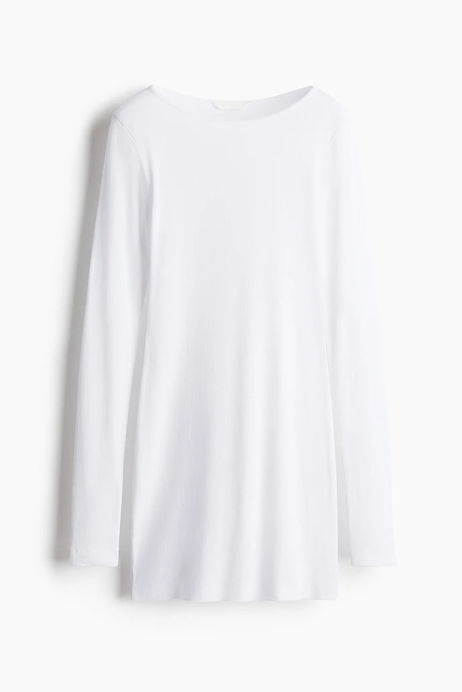 Mini robe côtelée