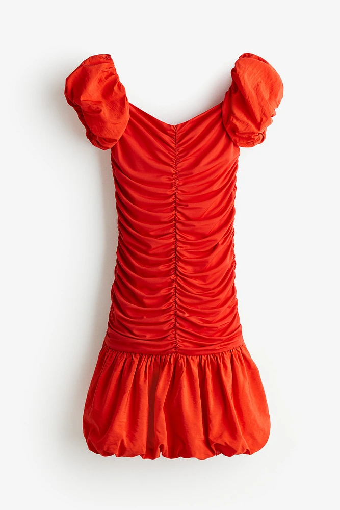Off-the-shoulder Bubble-hem Dress