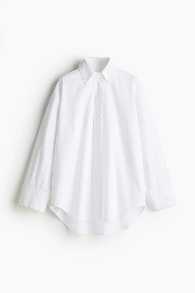 Stitching-Detail Cotton Shirt