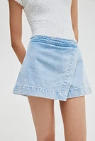 Denim Wrap Skort