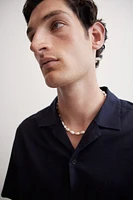 Regular-Fit Short-Sleeved Linen-Blend Shirt