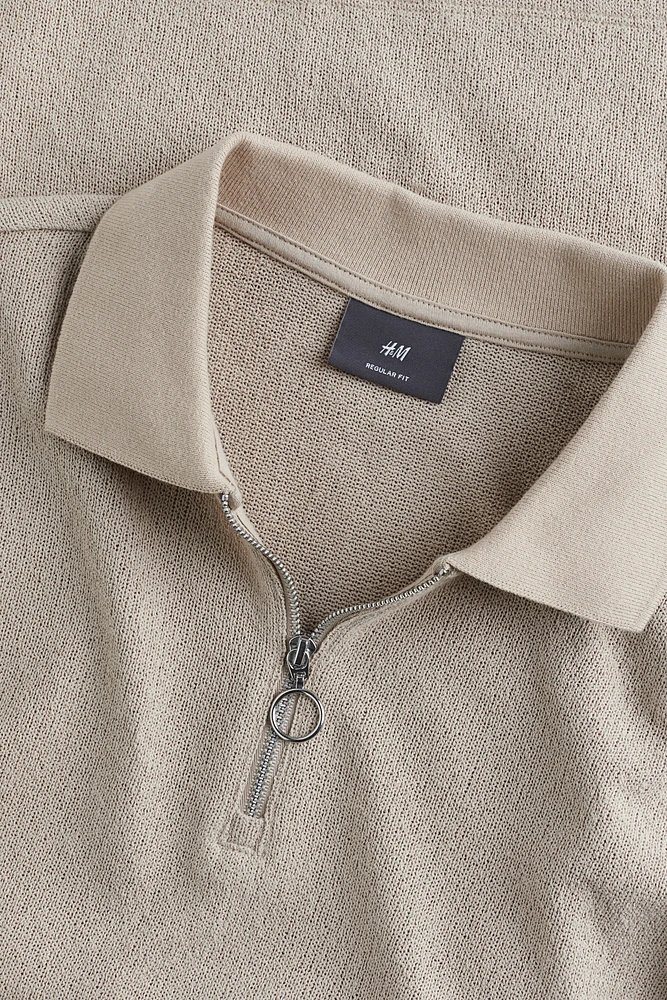 Regular Fit Half-zip Polo Shirt