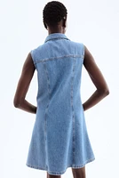 Sleeveless Denim Shirt Dress