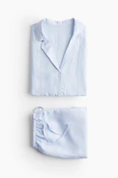 Linen-Blend Pajamas