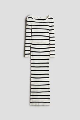2-piece Rib-Knit Top and Skirt Set