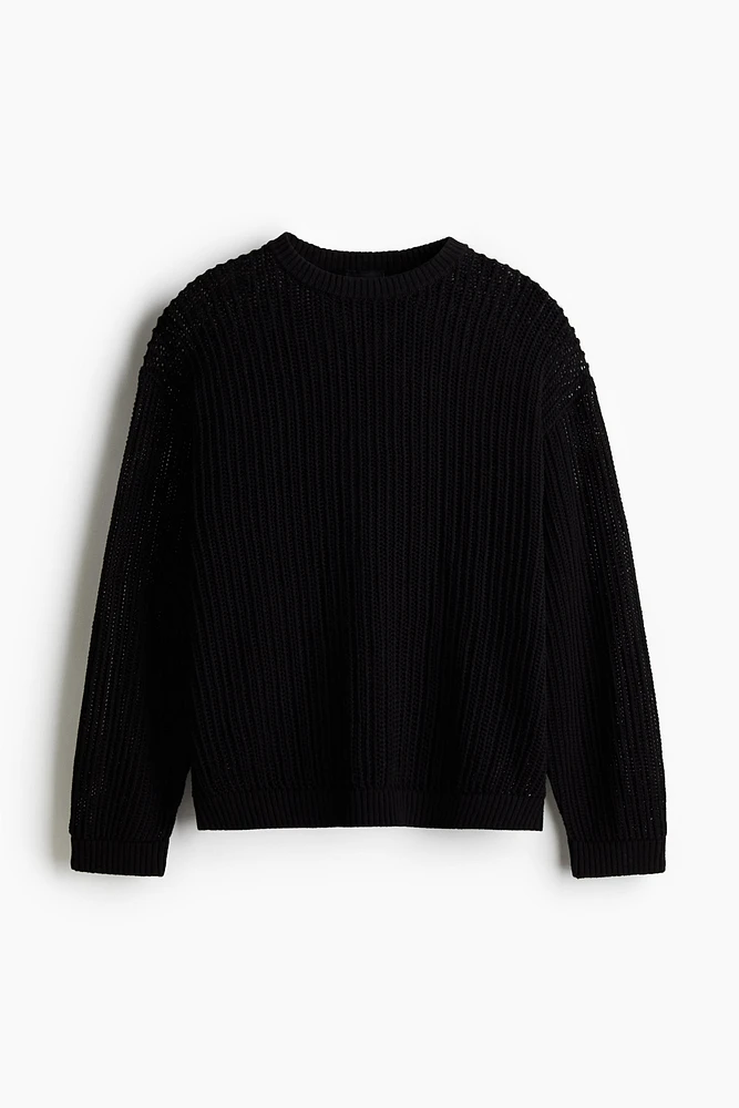 Loose-Fit Hole-Knit Sweater