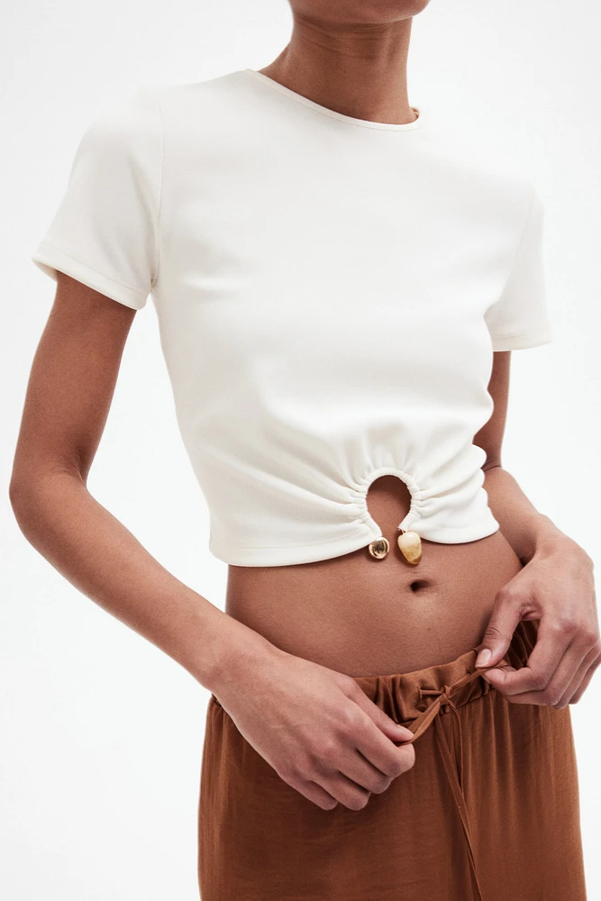Wide-Leg Drawstring Pants