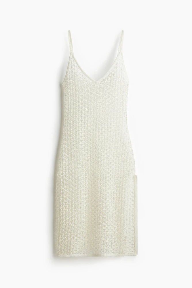 Hole-Knit Mini Beach Dress