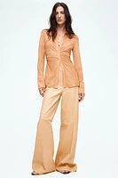 Ruched Mesh Shirt