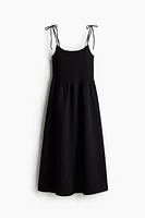 Tie-Shoulder-Strap Smocked Dress