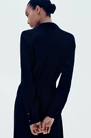 Tie-belt viscose shirt dress