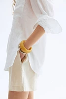 Short en lin avec cordon de serrage