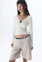 Gathered Cutout Top