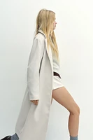 Brushed-Finish Tie-Belt Coat