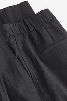 Tapered Linen-blend Pants