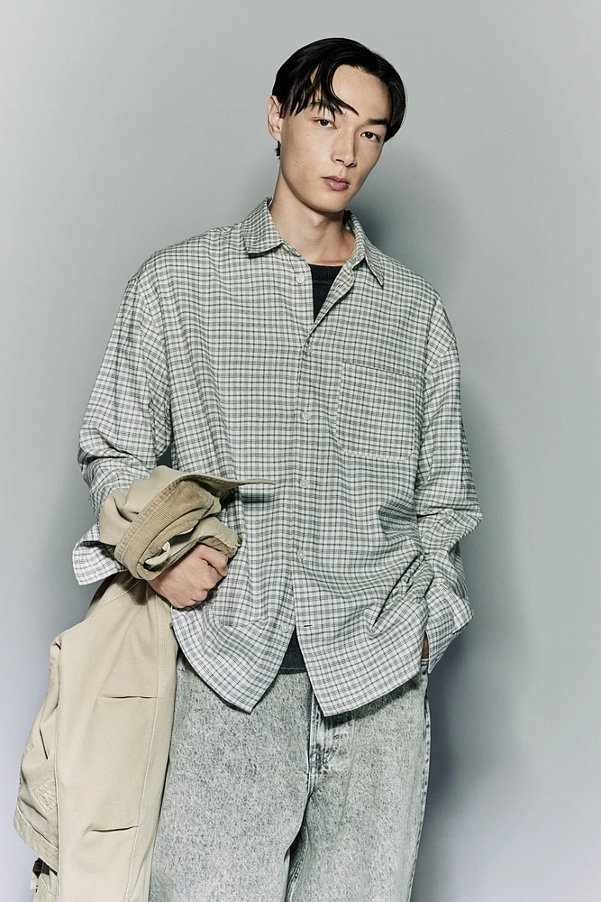 Loose Fit Flannel Shirt