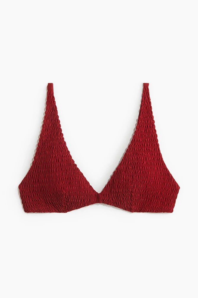 Smocked Triangle Bikini Top