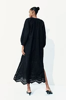 Eyelet-Embroidered Dress with Tie Belt