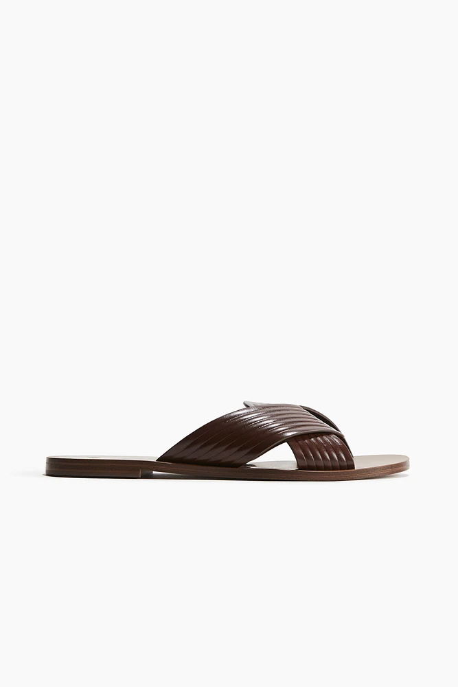Fluted-Strap Sandals