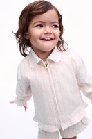 Ruffled Linen-Blend Overshirt
