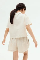 Linen-Blend Blouse