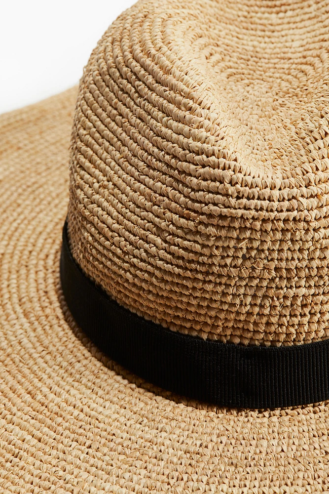 Foldable Straw Fedora Hat