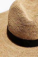 Foldable Straw Fedora Hat