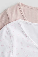 2-pack Long-Sleeved Ribbed Tops