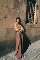 Pantalon droit en laine mélangée