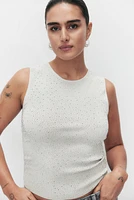Rhinestone-Embellished Sleeveless Top