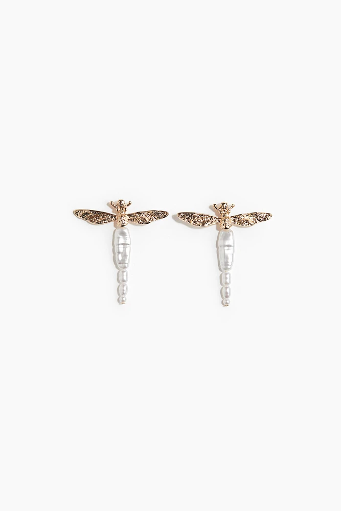 Dragonfly-Shaped Pendant Earrings