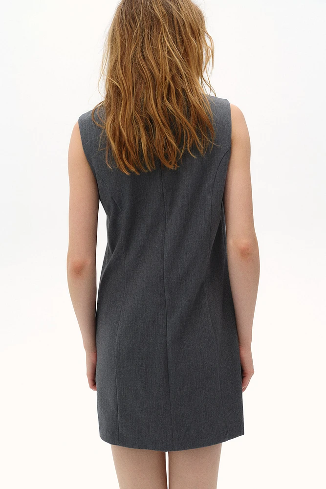 Robe sans manches en sergé