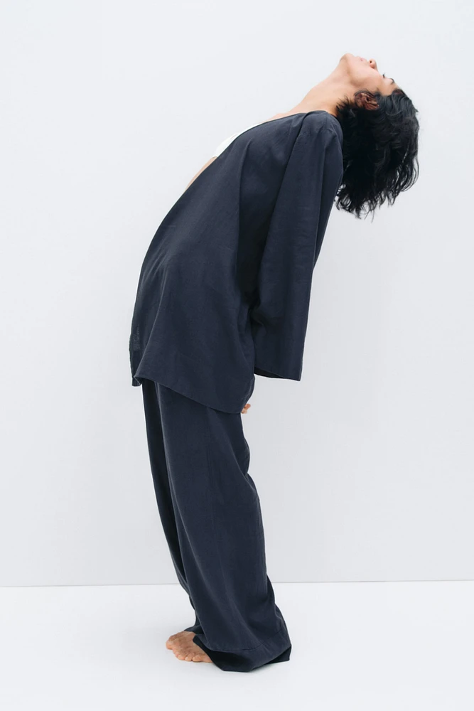 Linen-Blend Robe