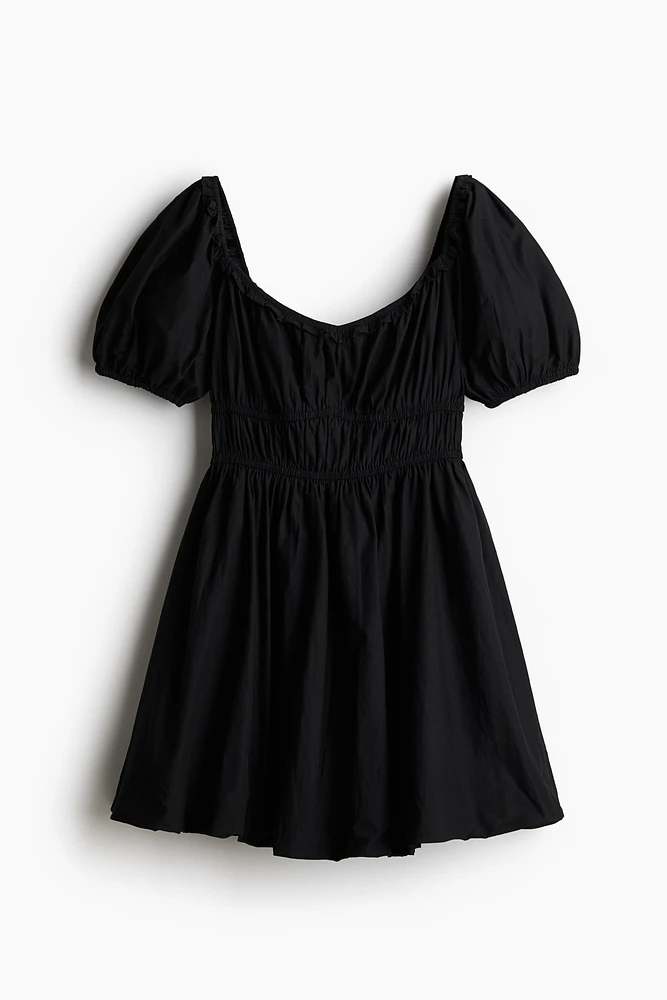 Bubble-Hem Cotton Dress