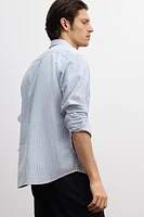 Loose-Fit Seersucker Shirt