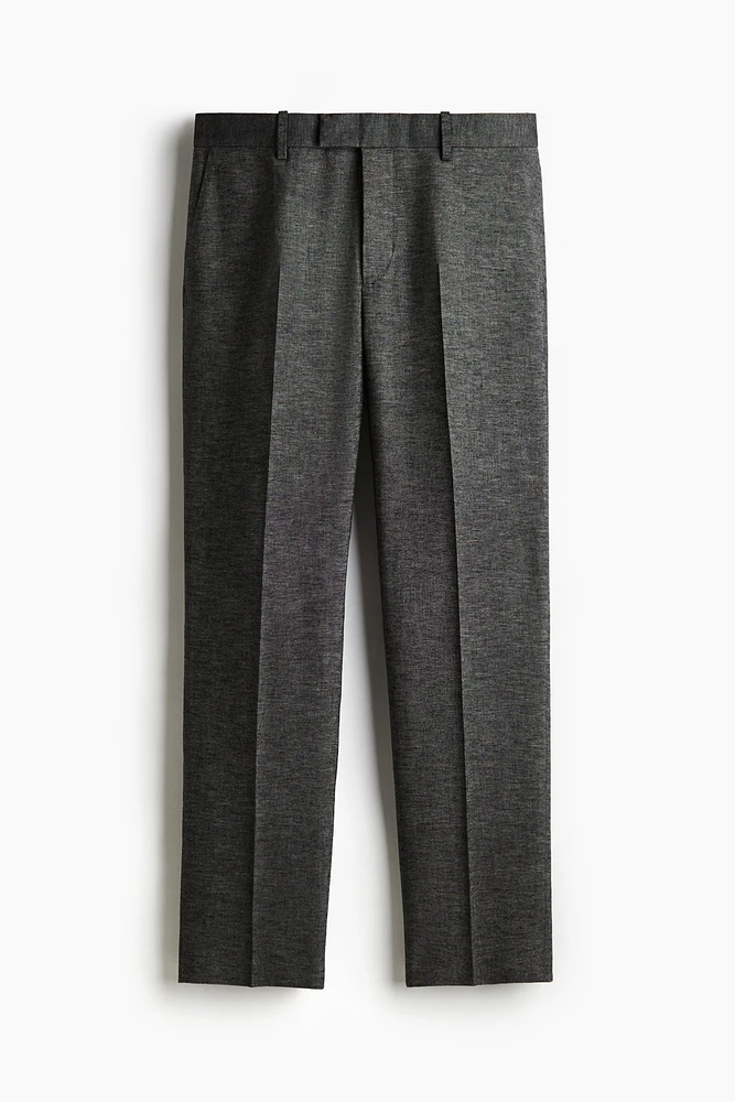 Regular-Fit Tailored Linen-Blend Pants