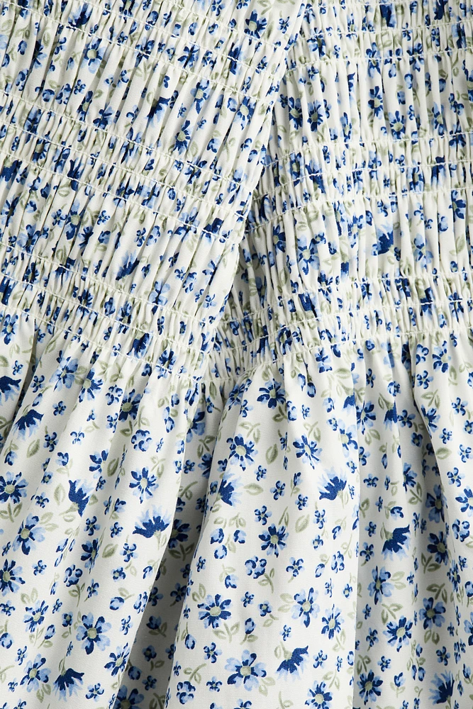 Smocked Poplin Dress