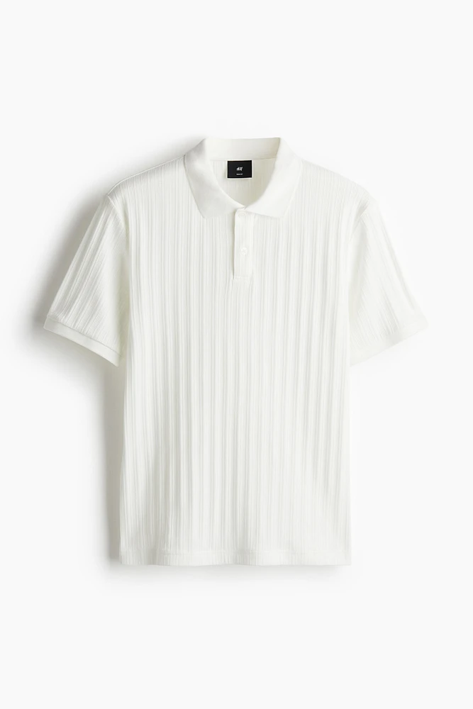 Slim-Fit Textured Jersey Polo Shirt