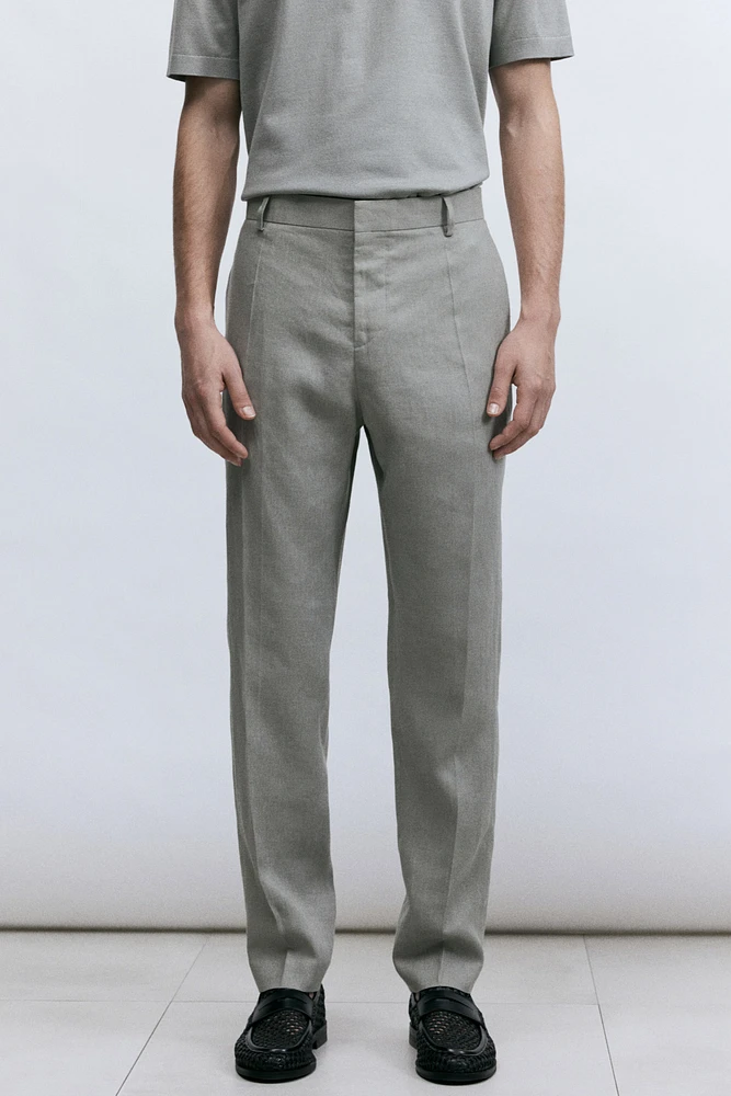 Slim-Fit Linen Suit Pants