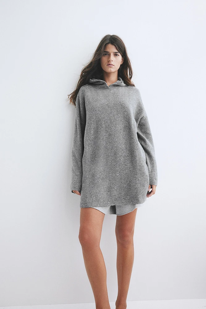 Hooded Fine-Knit Dress