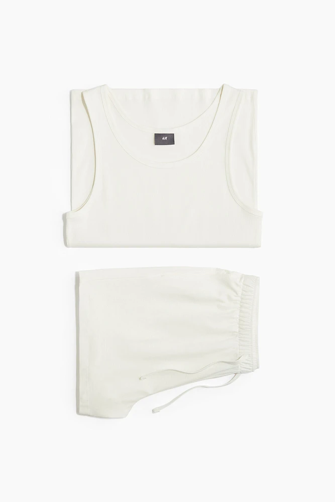 Débardeur et short de pyjama en coton