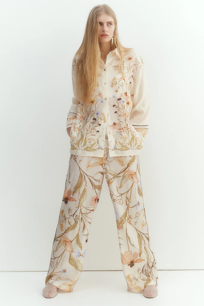 Piping-Detail Pants