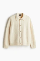 Regular Fit Brushed Wool-Blend Cardigan